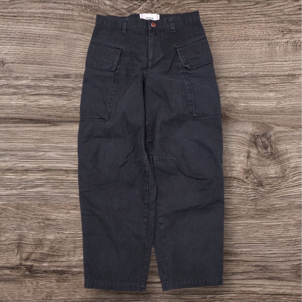 BDG Cargo Pants Women 28 Black High Rise Wide Leg Utility Faded Wash